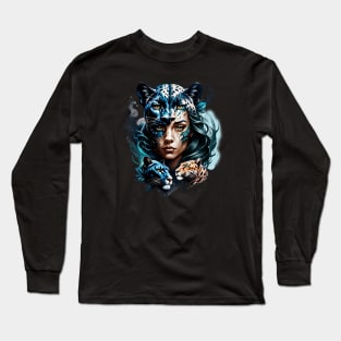 Wonderful hybrid of a woman and a panther Long Sleeve T-Shirt